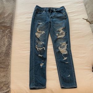 Ripped blue jeans